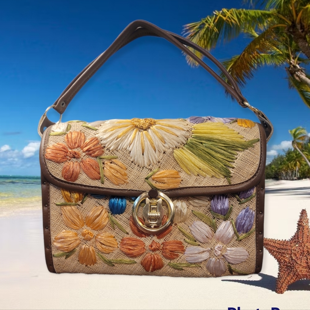 Vintage Raffia Handbag